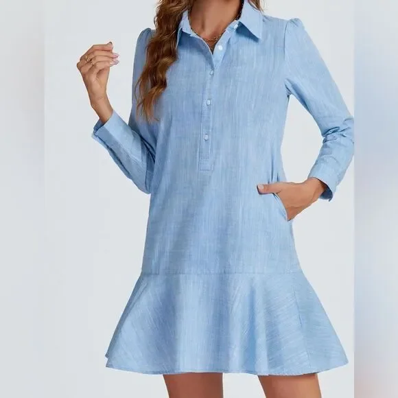 Cotton Linen Tunic Shirt Dress size Small - Picture 2 of 3